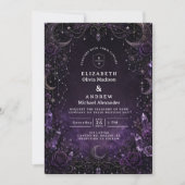 Invitation Mariage gothique violet romantique (Devant)