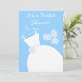 Invitation Mariage Gown Blue nuptiale douche blanche dos (Debout devant)