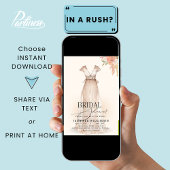 Invitation Mariage Gown robe Chute Fête des mariées florale