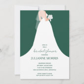 Invitation Mariage Gown sur Emerald Green Fête des mariées (Devant)