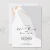 Invitation Mariage Gown sur Fête des mariées gris (Devant)