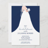 Invitation Mariage Gown sur la Fête des mariées bleue de la m (Devant)