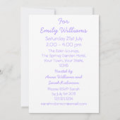 Invitation Mariage Gown violet douche nuptiale blanc dos (Dos)