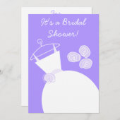 Invitation Mariage Gown violet douche nuptiale blanc dos (Devant / Derrière)