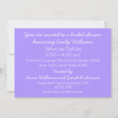 Invitation Mariage Gown Violet douche nuptiale horizontale (Dos)