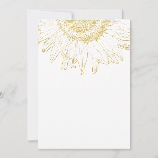 Invitation Mariage graphique de tournesol jaune (Dos)