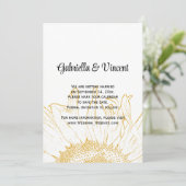 Invitation Mariage graphique de tournesol jaune Enregistrer l (Debout devant)