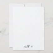 Invitation Mariage graphique moderne noir et blanc (Dos)