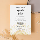 Invitation Mariage graphique tournesol