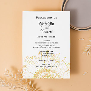 Invitation Mariage graphique tournesol