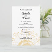 Invitation Mariage graphique tournesol (Debout devant)