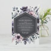 Invitation Mariage Graphite Prune Capricieux (Debout devant)