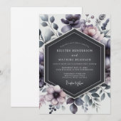 Invitation Mariage Graphite Prune Capricieux (Devant / Derrière)