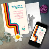 Invitation Mariage Gras et Bright Retro