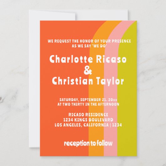 Invitation Mariage Gras rétro Citrus (Devant)