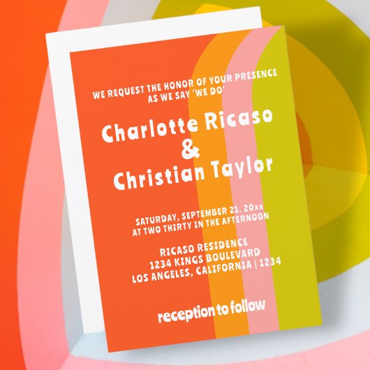 Invitation Mariage Gras rétro Citrus