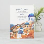 Invitation Mariage grec à Santorin Grèce (Debout devant)