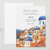 Invitation Mariage grec à Santorin Grèce (Devant / Derrière)