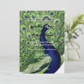 Invitation Mariage Green Blue Chic Peacock (Debout devant)