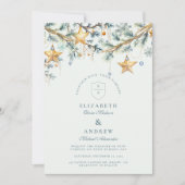 Invitation Mariage grenier étoile de pin givrée (Devant)