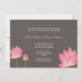Invitation mariage gris ardoise moderne aux fleurs de lotus b (Devant)
