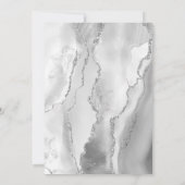 Invitation Mariage gris argent Agate Script (Dos)