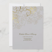 Invitation Mariage gris-clair chic de vigne d'or de spirales (Dos)