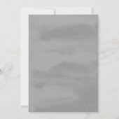 Invitation Mariage gris d'immersion d'aquarelle de fumée (Dos)