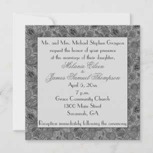 Invitation Mariage gris et noir