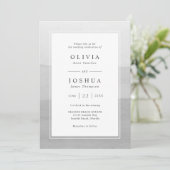 Invitation Mariage gris moderne tout en un (Debout devant)
