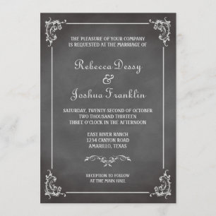 Invitation Mariage gris romantique vintage de rouleau de