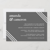 Invitation Mariage gris simple et élégant (Devant)