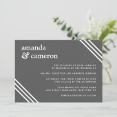 Invitation Mariage gris simple et élégant (Debout devant)