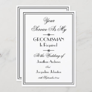 Invitation Mariage Groomsman Elegant Chic Proposition