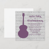 Invitation Mariage Grunge Guitare Violet (Devant / Derrière)