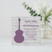 Invitation Mariage Grunge Guitare Violet (Debout devant)