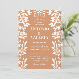 Invitation Mariage Hacienda Mexicaine en Terracotta Talavera
