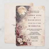 Invitation Mariage Halloween code QR romantique (Devant / Derrière)