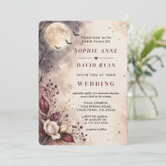 Invitation Mariage Halloween code QR romantique