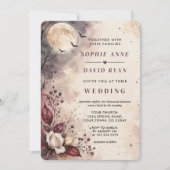 Invitation Mariage Halloween code QR romantique (Devant)