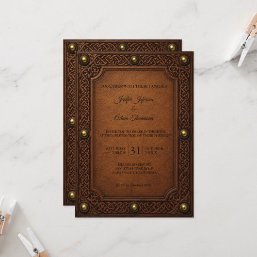 Invitation Mariage Halloween gothique celtique (Devant/Arrière en situation)