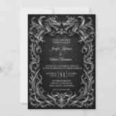 Invitation Mariage Halloween gothique Dragons (Devant)
