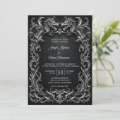 Invitation Mariage Halloween gothique Dragons (Debout devant)