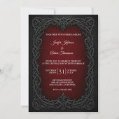 Invitation Mariage Halloween Gothique Élégant (Devant)