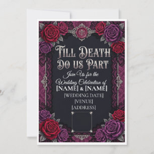Invitation Mariage Halloween gothique jusqu'à ce que la mort