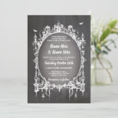 Invitation Mariage Halloween Horreur cadre gothique Invitatio (Debout devant)