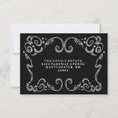 Invitation Mariage Halloween noir et blanc 3.5x5 Réception (Dos)
