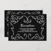 Invitation Mariage Halloween noir et blanc 3.5x5 Réception (Devant / Derrière)
