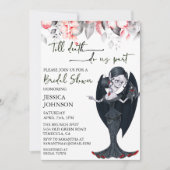 Invitation Mariage Halloween Vampire Noir Rouge (Devant)