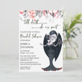Invitation Mariage Halloween Vampire Noir Rouge (Debout devant)